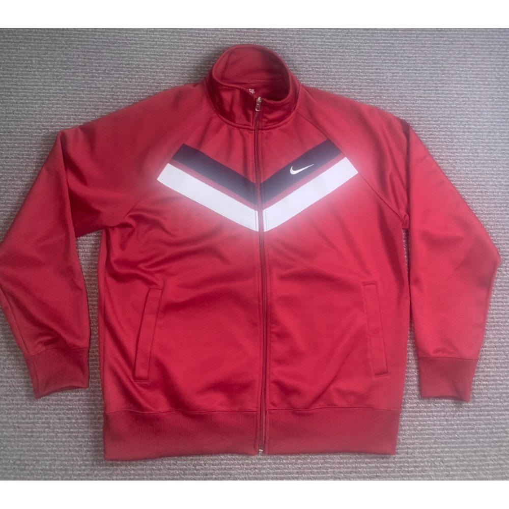 Nike Athletic Dept Full Zip Maroon Track Jacket Long Sleeve Swoosh Logo Sz XL